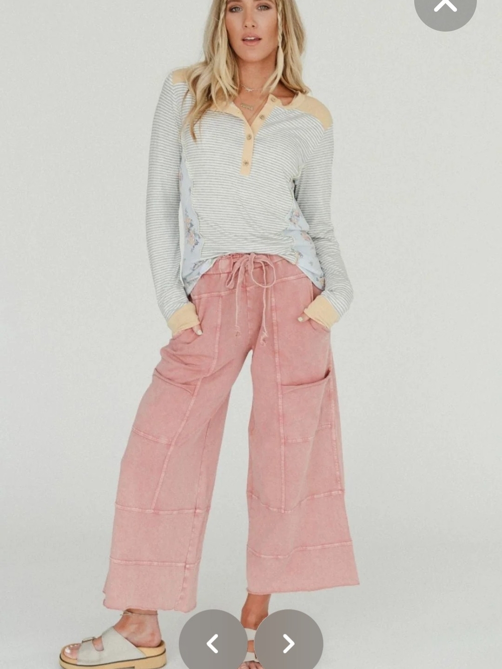 Three Bird Nest Wide-Leg Cargo Pants in Dusty Rose